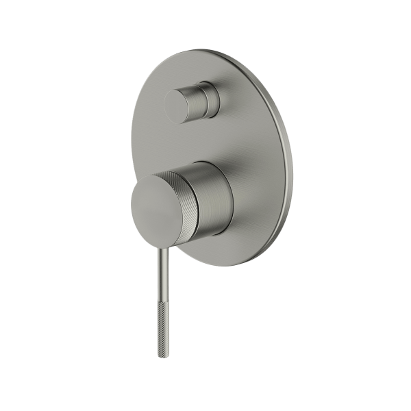 Gareth Ashton external-internal POCO KNURLED SHOWER Diverter EXTERNAL BRUSHED NICKEL Wall & Basin Mixers