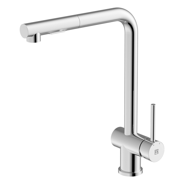 Gareth Ashton 304 304 Square Neck with Dual Spray Pull Out Polished Stainless Kitchen Mixer Kitchen Taps & Mixers