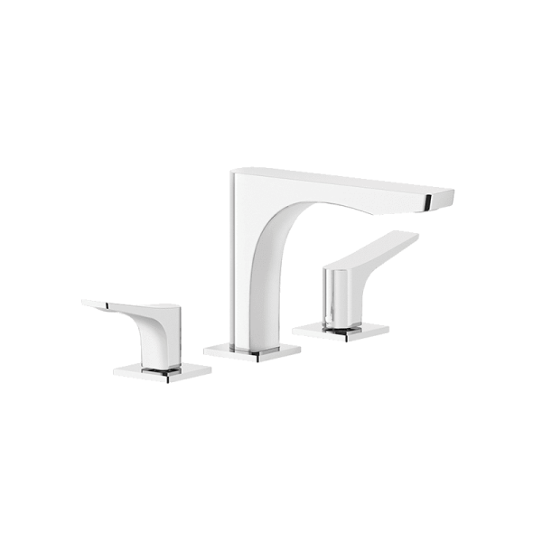 Gessi rilievo Rilievo Three Hole Basin Mixer with Spout Wall & Basin Mixers