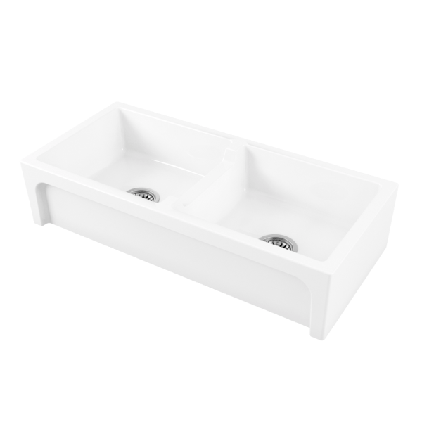 Chambord chambord-charles Chambord CHARLES Large Double Bowl Fireclay White Kitchen Sinks