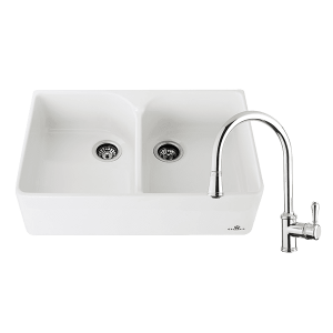 Chambord abey-packages Chambord Clotaire Double Sink & 400674 Kitchen Mixer in Chrome Kitchen Sinks