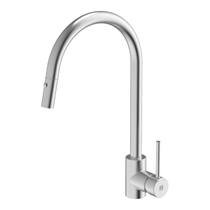 Gareth Ashton 304 304 Gooseneck with Dual Spray Pull Out Function Brushed Steel Kitchen Mixer Kitchen Taps & Mixers