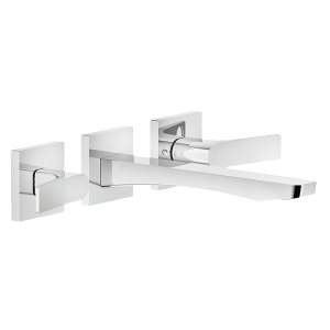 Gessi rilievo Rilievo Three Hole Basin Mixer with Spout External Only Wall & Basin Mixers